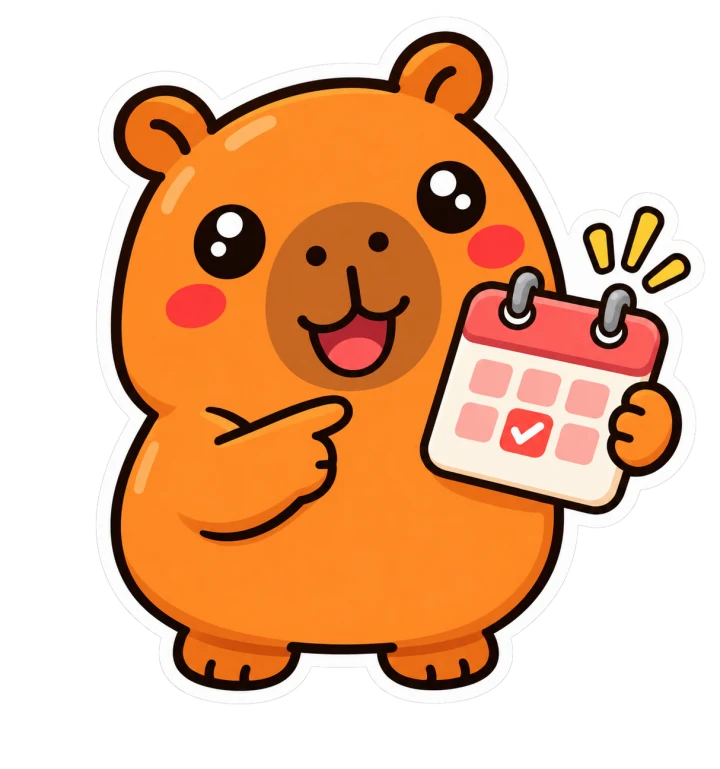 Capydose holding a calendar